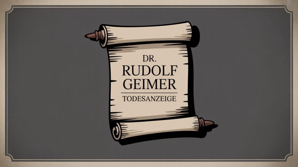 Dr. Rudolf Geimer Todesanzeige – Alles über Quellen, Archivsuche und Hintergründe