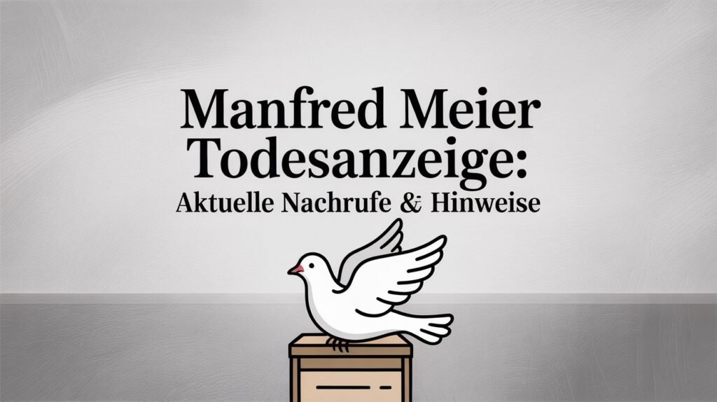 Manfred Meier Todesanzeige Aktuelle Nachrufe & Hinweise