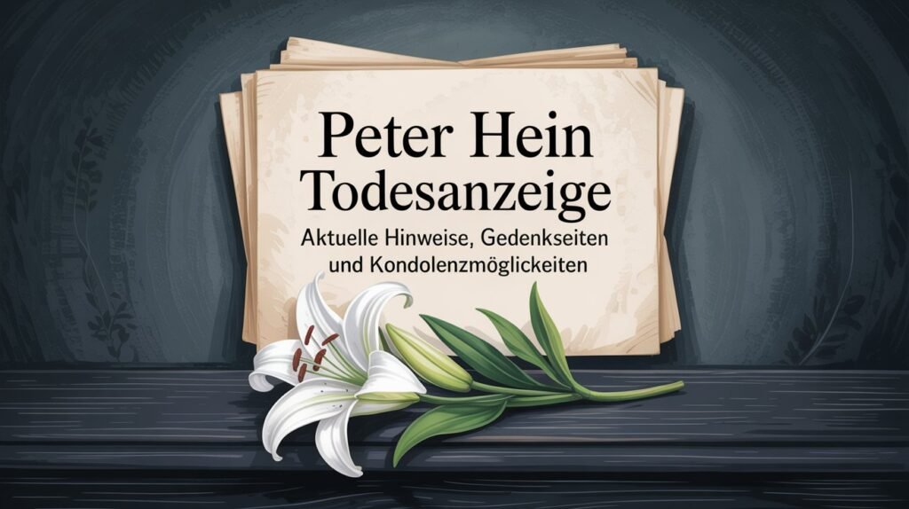 Peter Hein Todesanzeige – Aktuelle Hinweise, Gedenkseiten und Kondolenzmöglichkeiten