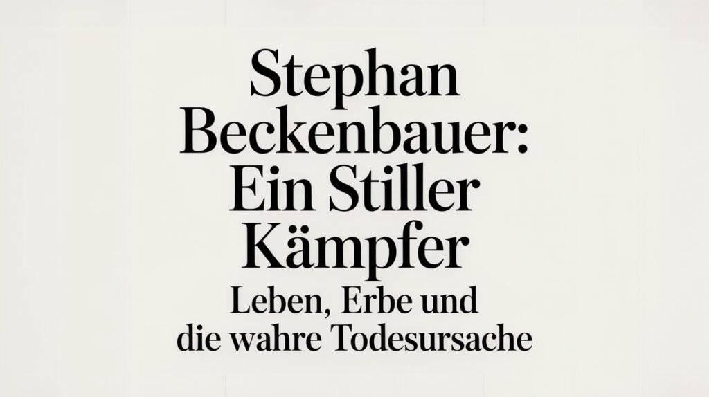 Stephan Beckenbauer Ein stiller Kämpfer – Leben, Erbe und die wahre Todesursache